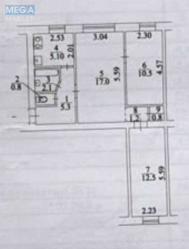 Продаж 3 кімнатної квартири (56/40/7), 1 пов. 5 пов. будинку, <a class="location-link" href="/kiev/" title="Недвижимость Київ">Київ</a>, <a class="location-link" href="/kiev/solomenskij/" title="Недвижимость Солом'янський район">Солом'янський р-н</a>, Братів Зерових вул., 14/18 (изображение 17)