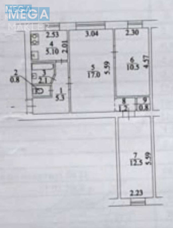 Продаж 3 кімнатної квартири (56/40/7), 1 пов. 5 пов. будинку, <a class="location-link" href="/kiev/" title="Недвижимость Київ">Київ</a>, <a class="location-link" href="/kiev/solomenskij/" title="Недвижимость Солом'янський район">Солом'янський р-н</a>, Братів Зерових вул., 14/18 (изображение 34)