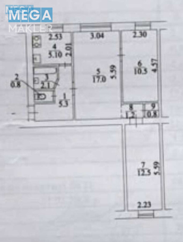 Продаж 3 кімнатної квартири (56/40/7), 1 пов. 5 пов. будинку, <a class="location-link" href="/kiev/" title="Недвижимость Київ">Київ</a>, <a class="location-link" href="/kiev/solomenskij/" title="Недвижимость Солом'янський район">Солом'янський р-н</a>, Братів Зерових вул., 14/18 (изображение 51)