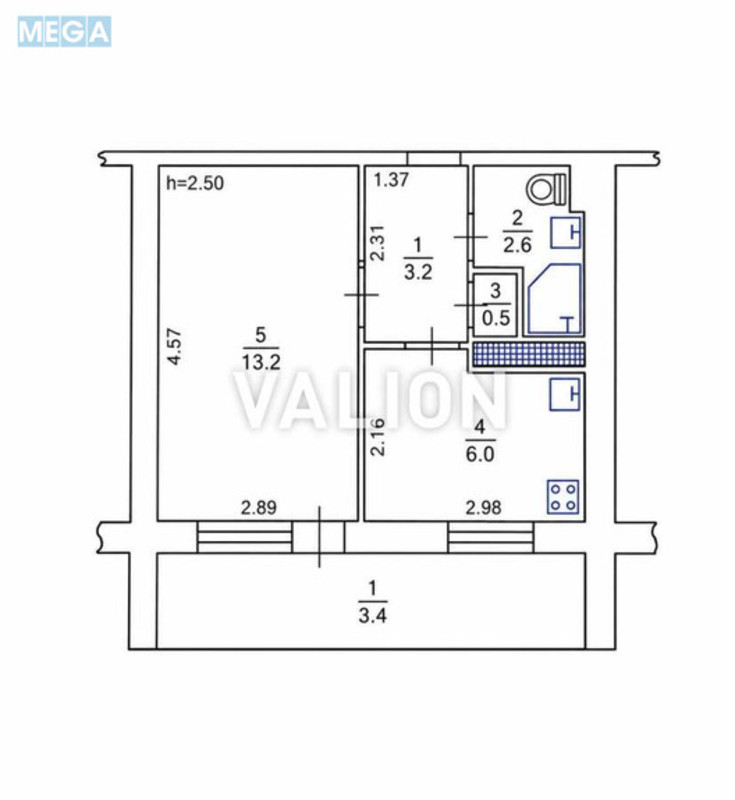 Продаж 1 кімнатної квартири (29/13,2/6), 1 пов. 9 пов. будинку, <a class="location-link" href="/kiev/" title="Недвижимость Київ">Київ</a>, <a class="location-link" href="/kiev/darnickij/" title="Недвижимость Дарницький район">Дарницький р-н</a>, Горлівська вул., 38/40 (изображение 8)