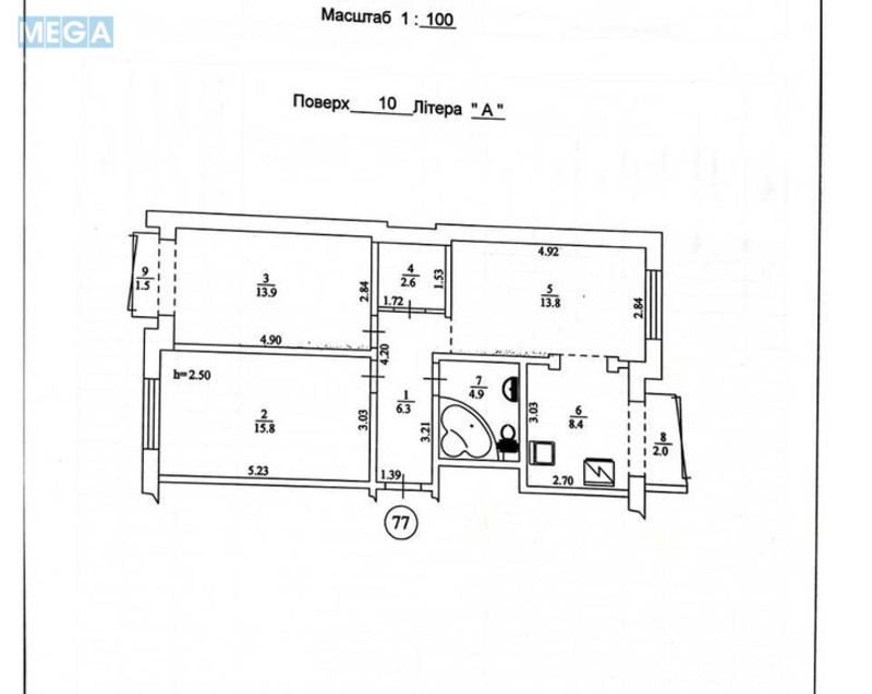 Продаж 3 кімнатної квартири (69/43/8,5), 10 пов. 16 пов. будинку, <a class="location-link" href="/kiev/" title="Недвижимость Київ">Київ</a>, <a class="location-link" href="/kiev/dneprovskij/" title="Недвижимость Дніпровський район">Дніпровський р-н</a>, Івана Миколайчука вул., 17 (изображение 8)