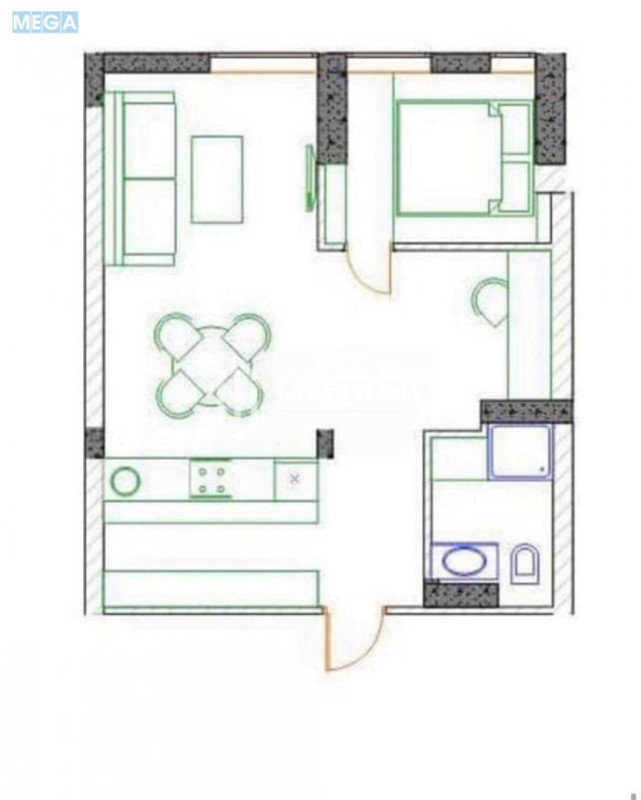 Продаж 1 кімнатної квартири (44/?/23), 3 пов. 12 пов. будинку, <a class="location-link" href="/kiev/" title="Недвижимость Київ">Київ</a>, <a class="location-link" href="/kiev/dneprovskij/" title="Недвижимость Дніпровський район">Дніпровський р-н</a>, Регенераторна вул., 4 (изображение 13)