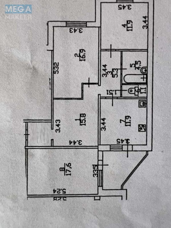 Продаж 3 кімнатної квартири (88,4/46/12), 21 пов. 22 пов. будинку, <a class="location-link" href="/kiev/" title="Недвижимость Київ">Київ</a>, <a class="location-link" href="/kiev/desnyanskij/" title="Недвижимость Деснянський район">Деснянський р-н</a>, Лісківська вул., 32/51 (изображение 14)