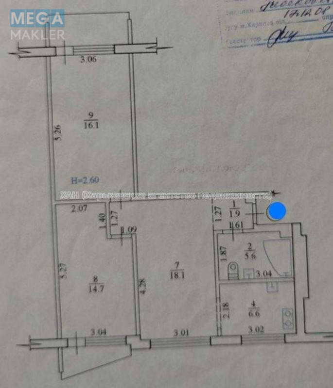 Продаж 3 кімнатної квартири (64,8/48,9/6,6), 5 пов. 9 пов. будинку, <a class="location-link" href="/kharkov/" title="Недвижимость Харків">Харків</a>, <a class="location-link" href="/kharkov/moskovskij/" title="Недвижимость Московський район">Московський р-н</a>, Юбилейный просп. (изображение 14)