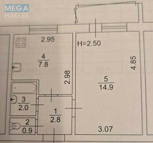 Продаж 1 кімнатної квартири (30,5/15/7,8), 1 пов. 9 пов. будинку, <a class="location-link" href="/kiev/" title="Недвижимость Київ">Київ</a>, <a class="location-link" href="/kiev/obolonskij/" title="Недвижимость Оболонський район">Оболонський р-н</a>, Иорданская ул., 4 (изображение 20)