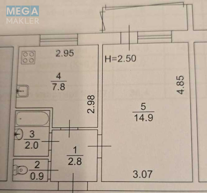 Продаж 1 кімнатної квартири (30,5/15/7,8), 1 пов. 9 пов. будинку, <a class="location-link" href="/kiev/" title="Недвижимость Київ">Київ</a>, <a class="location-link" href="/kiev/obolonskij/" title="Недвижимость Оболонський район">Оболонський р-н</a>, Иорданская ул., 4 (изображение 20)