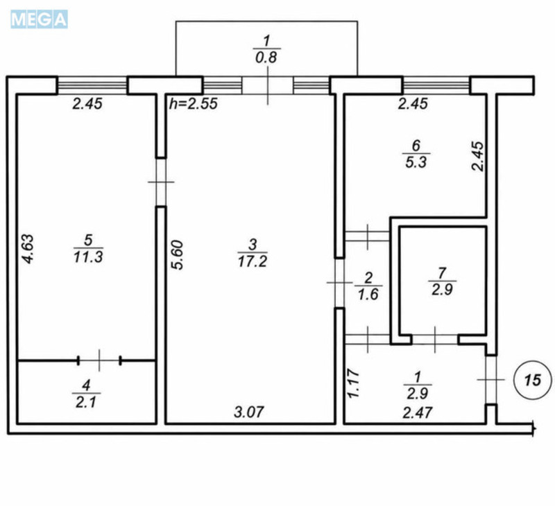 Продаж 2 кімнатної квартири (44/?/5,3), 4 пов. 4 пов. будинку, <a class="location-link" href="/vasilkov/" title="Недвижимость Васильків">Васильків</a>, Фрунзе (изображение 16)