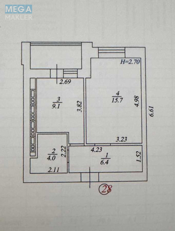 Продаж 1 кімнатної квартири (39,3/15,7/9,1), 4 пов. 10 пов. будинку, <a class="location-link" href="/vishnevoe/" title="Недвижимость Вишневе">Вишневе</a>, Машинобудівників, 29 (изображение 14)