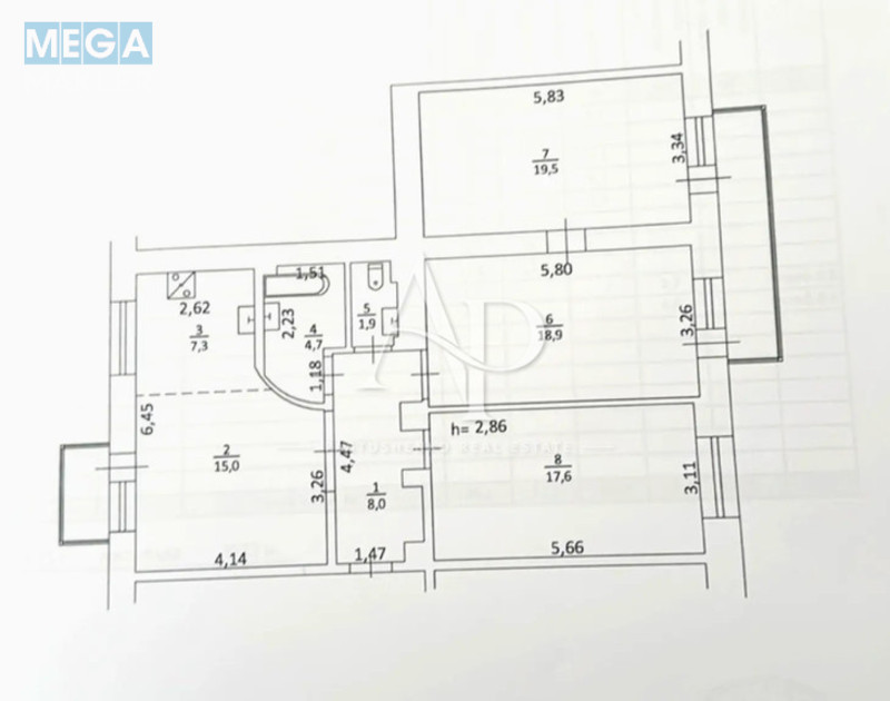 Продаж 3 кімнатної квартири (100/71/22), 4 пов. 5 пов. будинку, <a class="location-link" href="/kiev/" title="Недвижимость Київ">Київ</a>, <a class="location-link" href="/kiev/solomenskij/" title="Недвижимость Солом'янський район">Солом'янський р-н</a>, Липківського 40 ( <img src="https://megamakler.com.ua/metro/ff0000.gif" alt="" class="metro" /> м. Вокзальная, 20 хв ) (изображение 24)