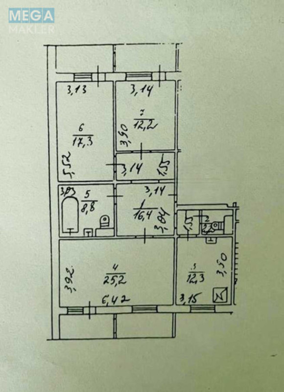 Продаж 3 кімнатної квартири (104/55/16), 1 пов. 14 пов. будинку, <a class="location-link" href="/kiev/" title="Недвижимость Київ">Київ</a>, <a class="location-link" href="/kiev/darnickij/" title="Недвижимость Дарницький район">Дарницький р-н</a>, Бориса Гмирі вул., 9в (изображение 19)