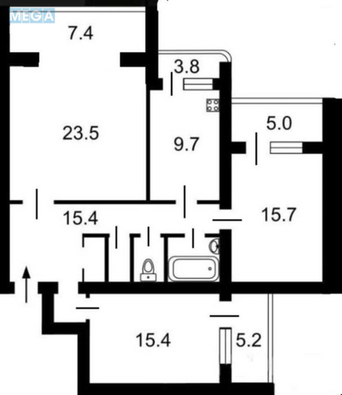 Оренда 3 кімнатної квартири, <a class="location-link" href="/kiev/" title="Недвижимость Київ">Київ</a>, <a class="location-link" href="/kiev/pecherskij/" title="Недвижимость Печерський район">Печерський р-н</a>, Старонаводницька вул., 4 (изображение 20)