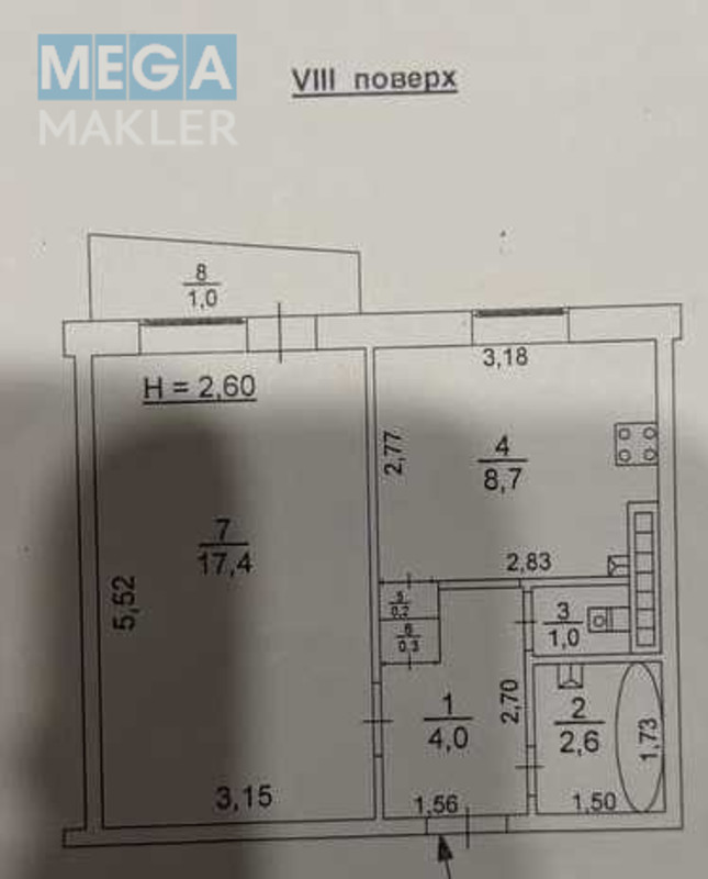 Продаж 1 кімнатної квартири (35/18/9), 8 пов. 9 пов. будинку, <a class="location-link" href="/odessa/" title="Недвижимость Одеса">Одеса</a>, <a class="location-link" href="/odessa/suvorovskij/" title="Недвижимость Суворовський район">Суворовський р-н</a>, князя Володимира Великого, 80 (изображение 3)