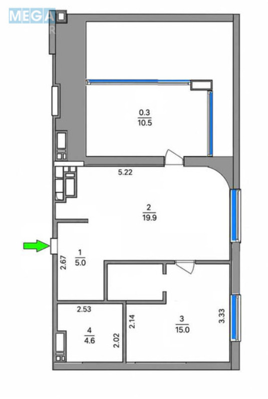 Продаж 1 кімнатної квартири (55/15/20), 21 пов. 25 пов. будинку, <a class="location-link" href="/kiev/" title="Недвижимость Київ">Київ</a>, <a class="location-link" href="/kiev/dneprovskij/" title="Недвижимость Дніпровський район">Дніпровський р-н</a>, Воскресенська вул., 2В (изображение 3)