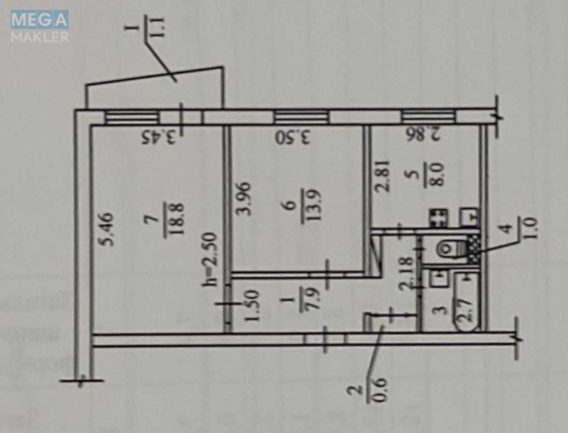Продаж 2 кімнатної квартири (54/40/8), 8 пов. 9 пов. будинку, <a class="location-link" href="/dnepropetrovsk/" title="Недвижимость Дніпра">Дніпро</a>, Топол3, 13 (изображение 3)