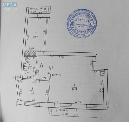 Продаж 3 кімнатної квартири (73/42/28), 6 пов. 9 пов. будинку, <a class="location-link" href="/dnepropetrovsk/" title="Недвижимость Дніпра">Дніпро</a>, проспект Поля, 42 (изображение 3)