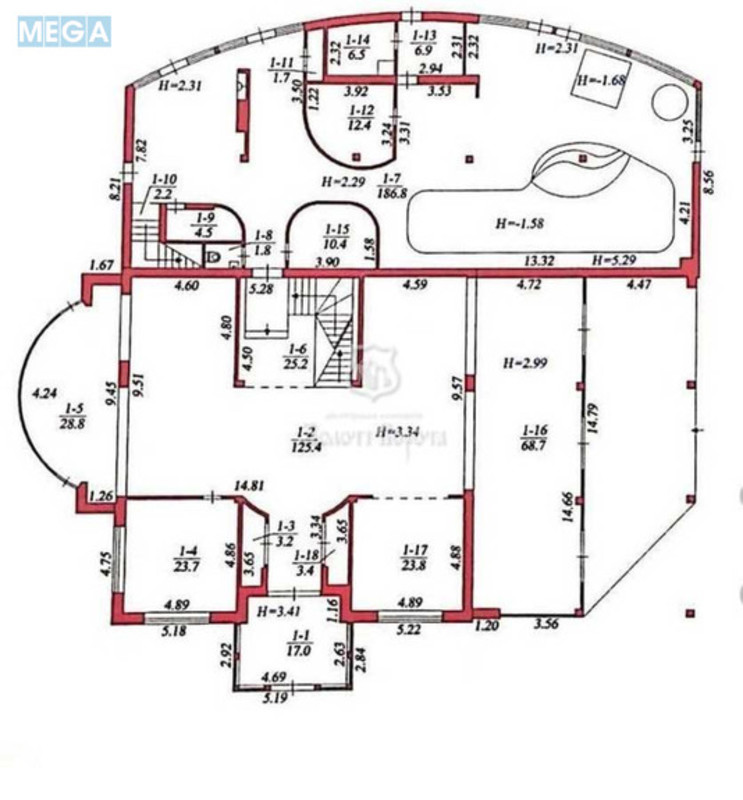 Продаж дома, 3&nbsp;поверху, 1&nbsp;432&nbsp;кв.м, 6&nbsp;кімнат, ділянка 35&nbsp;соток, <a class="location-link" href="/kiev/" title="Недвижимость Київ">Київ</a>, <a class="location-link" href="/kiev/svyatoshinskij/" title="Недвижимость Святошинський район">Святошинський р-н</a>, Житомирське шосе, 4а (изображение 20)