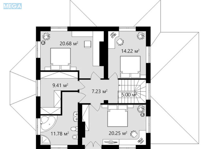 Продаж дома, 2&nbsp;поверху, 190&nbsp;кв.м, 4&nbsp;кімнати, ділянка 8&nbsp;соток, <a class="location-link" href="/belogorodka-selo-kv/" title="Недвижимость Білогородка">Білогородка</a>, Героїв Крут вул., 23 (изображение 17)