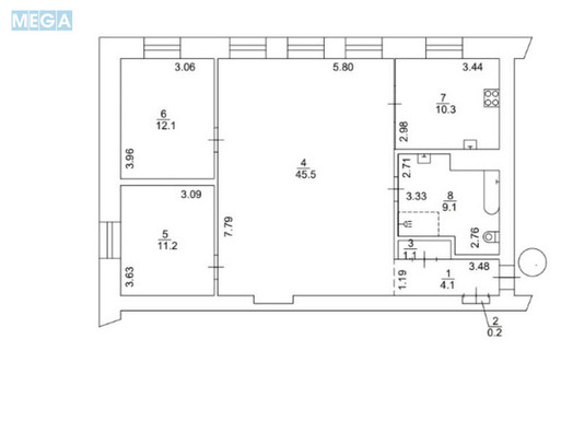 Продаж 3 кімнатної квартири (93,6/66/10,3), 5 пов. 5 пов. будинку, <a class="location-link" href="/kiev/" title="Недвижимость Київ">Київ</a>, <a class="location-link" href="/kiev/pecherskij/" title="Недвижимость Печерський район">Печерський р-н</a>, Князів Острозьких, 5/2Б (изображение 15)