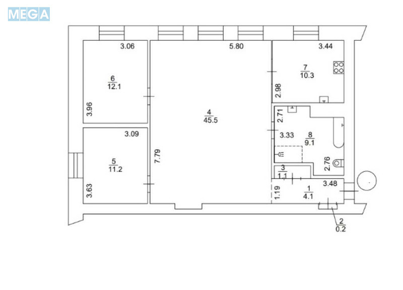 Продаж 3 кімнатної квартири (93,6/66/10,3), 5 пов. 5 пов. будинку, <a class="location-link" href="/kiev/" title="Недвижимость Київ">Київ</a>, <a class="location-link" href="/kiev/pecherskij/" title="Недвижимость Печерський район">Печерський р-н</a>, Князів Острозьких, 5/2Б (изображение 15)