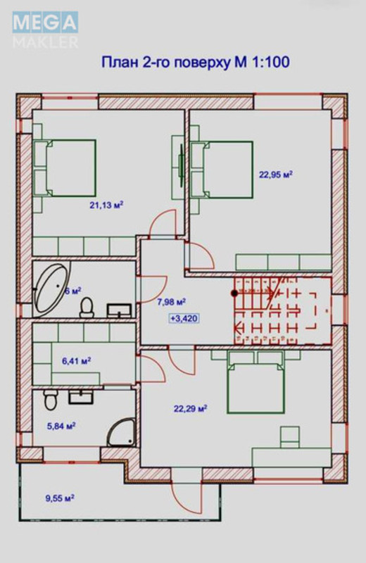 Продаж дома, 2&nbsp;поверху, 200&nbsp;кв.м, 4&nbsp;кімнати, ділянка 6&nbsp;соток, <a class="location-link" href="/hodosovka/" title="Недвижимость Ходосівка">Ходосівка</a>, Степова (изображение 8)