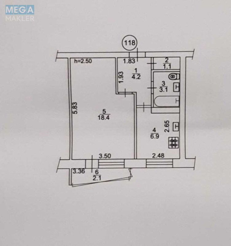 Продаж 1 кімнатної квартири (35,8/18,4/6,9), 1 пов. 9 пов. будинку, <a class="location-link" href="/kiev/" title="Недвижимость Київ">Київ</a>, <a class="location-link" href="/kiev/shevchenkovskij/" title="Недвижимость Шевченківський район">Шевченківський р-н</a>, Лукянівська вул., 11 (изображение 22)