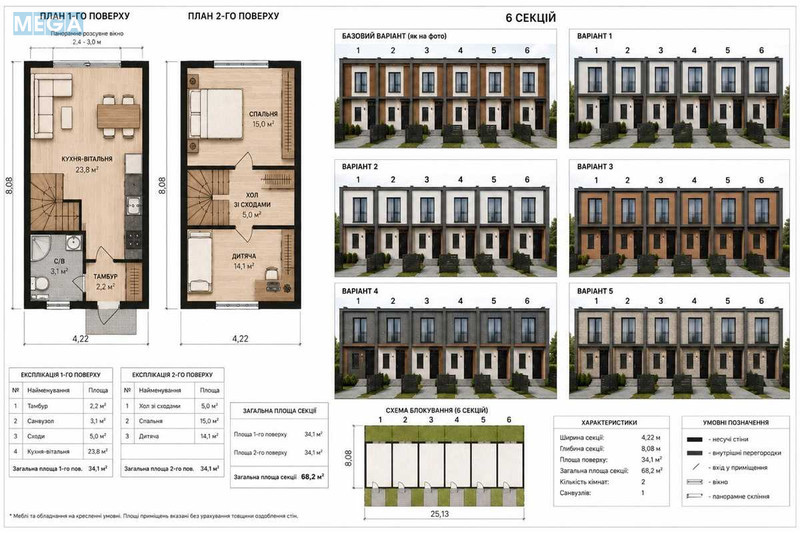 Продаж дома, 2&nbsp;поверху, 68,20&nbsp;кв.м, 2&nbsp;кімнати, ділянка 6,29&nbsp;соток, <a class="location-link" href="/petrovskoe-selo-kv-kievo-svyatoshinskij-rajon/" title="Недвижимость Петрівське">Петрівське</a>, Медова вул., 2 (изображение 8)