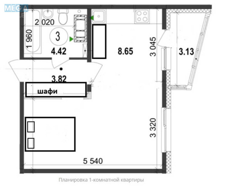 Оренда 1 кімнатної квартири, <a class="location-link" href="/kiev/" title="Недвижимость Київ">Київ</a>, <a class="location-link" href="/kiev/darnickij/" title="Недвижимость Дарницький район">Дарницький р-н</a>, Вишняковская ул., 2 (изображение 11)