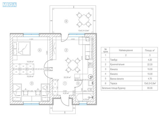 Продаж дома, 1&nbsp; поверх, 65&nbsp;кв.м, 2&nbsp;кімнати, ділянка 3&nbsp;сотки, <a class="location-link" href="/schastlivoe-selo-kv/" title="Недвижимость Щасливі">Щасливе</a>, Полтавська (изображение 5)