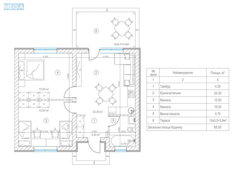 Продаж дома, 1&nbsp; поверх, 65&nbsp;кв.м, 2&nbsp;кімнати, ділянка 3&nbsp;сотки, <a class="location-link" href="/schastlivoe-selo-kv/" title="Недвижимость Щасливі">Щасливе</a>, Полтавська (изображение 5)