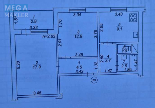 Продаж 2 кімнатної квартири (54/30/9,1), 3 пов. 9 пов. будинку, <a class="location-link" href="/vasilkov/" title="Недвижимость Васильків">Васильків</a>, Військове містечко (изображение 12)