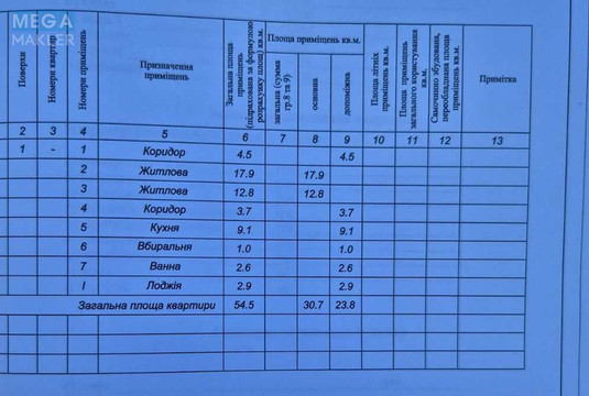 Продаж 2 кімнатної квартири (54/30/9,1), 3 пов. 9 пов. будинку, <a class="location-link" href="/vasilkov/" title="Недвижимость Васильків">Васильків</a>, Військове містечко (изображение 13)