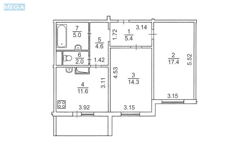 Продаж 2 кімнатної квартири (63,3/31,7/11,6), 10 пов. 14 пов. будинку, <a class="location-link" href="/kiev/" title="Недвижимость Київ">Київ</a>, <a class="location-link" href="/kiev/goloseevskij/" title="Недвижимость Голосіївський район">Голосіївський р-н</a>, Михайла Максимовича вул., 7 (изображение 15)