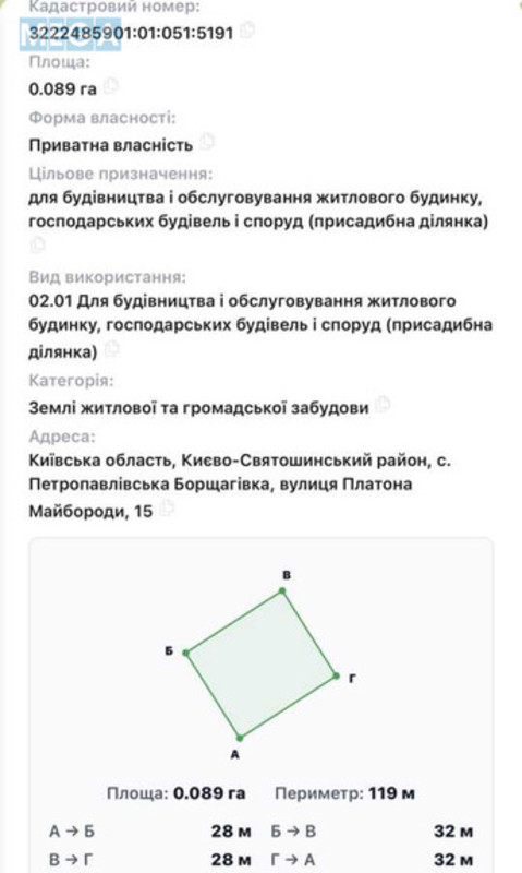 Продажа участка, 8&nbsp;соток, участок под жилую застройку, <a class="location-link" href="/petropavlovskaya-borshagovka/" title="Недвижимость Петропавлівська Борщагівка">Петропавлівська Борщагівка</a>, Платона Майбороди вул. (изображение 5)