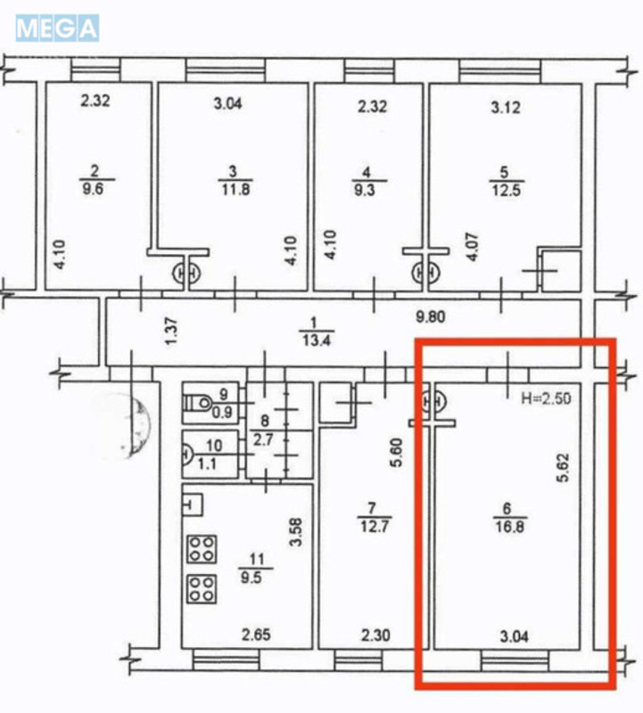 Продаж 5 кімнатної квартири (23/?/?), 3 пов. 5 пов. будинку, <a class="location-link" href="/kiev/" title="Недвижимость Київ">Київ</a>, <a class="location-link" href="/kiev/dneprovskij/" title="Недвижимость Дніпровський район">Дніпровський р-н</a>, Тампере вул., 10 (изображение 13)