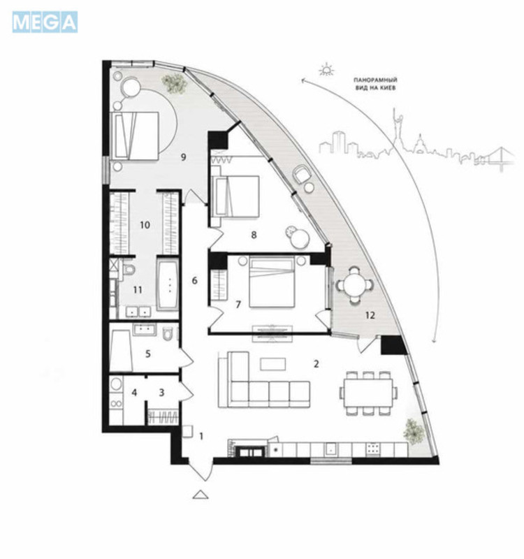Продаж 3 кімнатної квартири (124/51/37), 8 пов. 31 пов. будинку, <a class="location-link" href="/kiev/" title="Недвижимость Київ">Київ</a>, <a class="location-link" href="/kiev/pecherskij/" title="Недвижимость Печерський район">Печерський р-н</a>, Іоанна Павла ІІ вул., 12 (изображение 9)