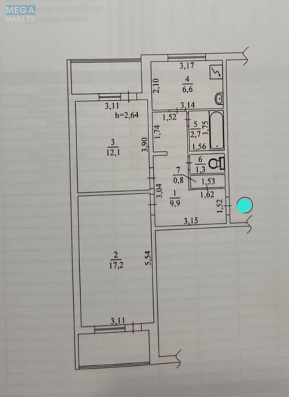 Продаж 2 кімнатної квартири (58,8/35/6), 1 пов. 9 пов. будинку, <a class="location-link" href="/kiev/" title="Недвижимость Київ">Київ</a>, <a class="location-link" href="/kiev/podolskij/" title="Недвижимость Подільський район">Подільський р-н</a>, Правды просп., 6а (изображение 12)
