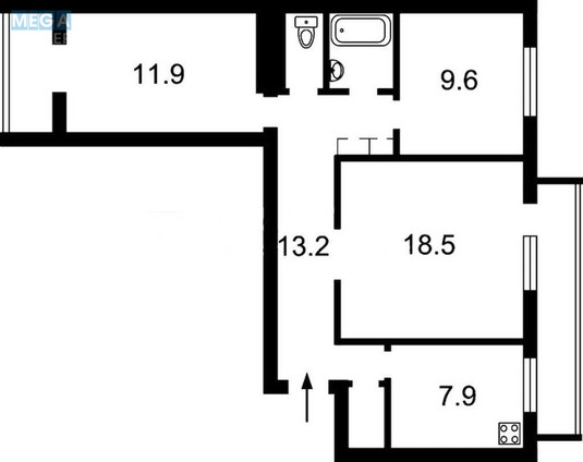 Продаж 3 кімнатної квартири (70/40/7,9), 6 пов. 9 пов. будинку, <a class="location-link" href="/kiev/" title="Недвижимость Київ">Київ</a>, <a class="location-link" href="/kiev/pecherskij/" title="Недвижимость Печерський район">Печерський р-н</a>, Предславинська вул., 26а (изображение 2)
