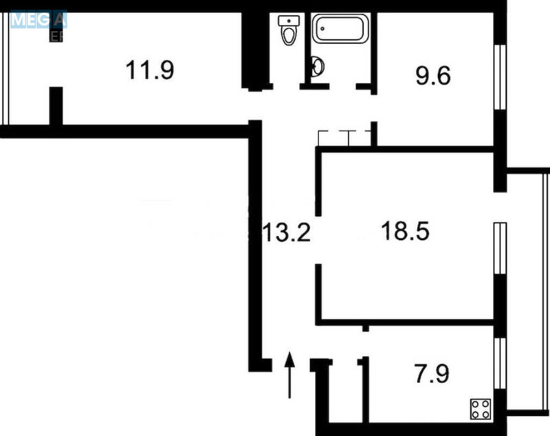 Продаж 3 кімнатної квартири (70/40/7,9), 6 пов. 9 пов. будинку, <a class="location-link" href="/kiev/" title="Недвижимость Київ">Київ</a>, <a class="location-link" href="/kiev/pecherskij/" title="Недвижимость Печерський район">Печерський р-н</a>, Предславинська вул., 26а (изображение 2)