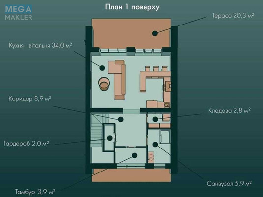 Продаж дома, 2&nbsp;поверху, 195&nbsp;кв.м, 4&nbsp;кімнати, ділянка 2&nbsp;сотки, <a class="location-link" href="/lutsk/" title="Недвижимость Луцьк">Луцьк</a>, Шкільна, 4 (изображение 20)