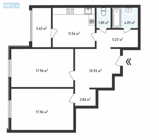 Продаж 2 кімнатної квартири (74/36/12), 4 пов. 25 пов. будинку, <a class="location-link" href="/kiev/" title="Недвижимость Київ">Київ</a>, <a class="location-link" href="/kiev/podolskij/" title="Недвижимость Подільський район">Подільський р-н</a>, Сергея Данченко вул., 3 (изображение 15)