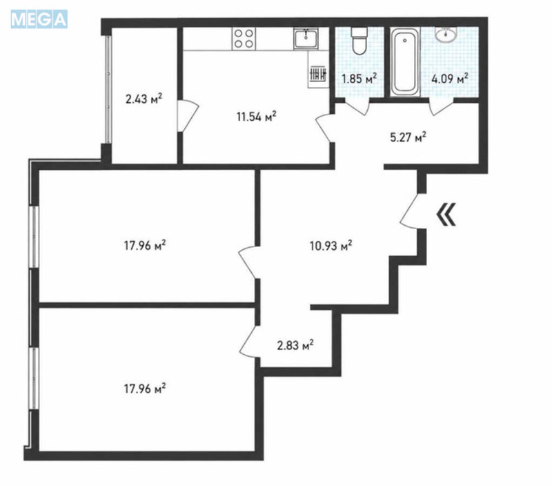 Продаж 2 кімнатної квартири (74/36/12), 4 пов. 25 пов. будинку, <a class="location-link" href="/kiev/" title="Недвижимость Київ">Київ</a>, <a class="location-link" href="/kiev/podolskij/" title="Недвижимость Подільський район">Подільський р-н</a>, Сергея Данченко вул., 3 (изображение 15)