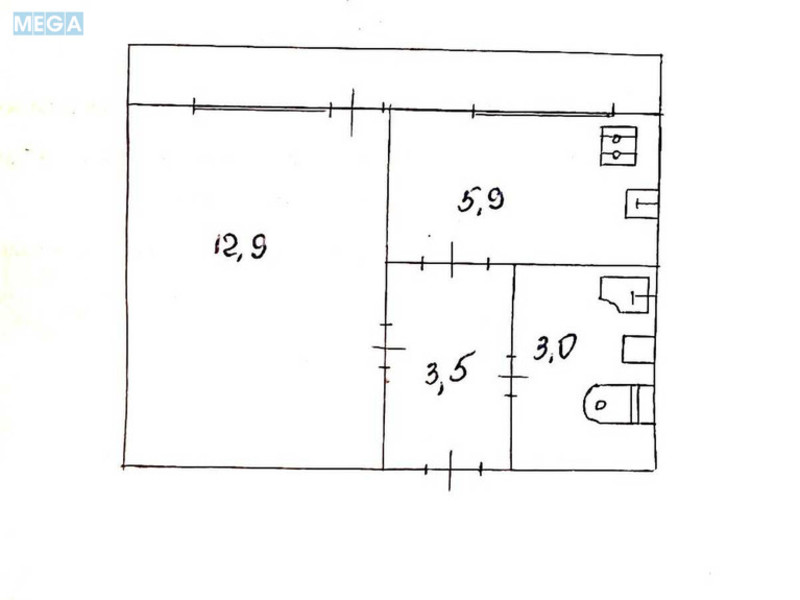 Продаж 1 кімнатної квартири (28,2/12,9/5,9), 5 пов. 9 пов. будинку, <a class="location-link" href="/kiev/" title="Недвижимость Київ">Київ</a>, <a class="location-link" href="/kiev/desnyanskij/" title="Недвижимость Деснянський район">Деснянський р-н</a>, Космонавта Волкова вул., 18 (изображение 11)
