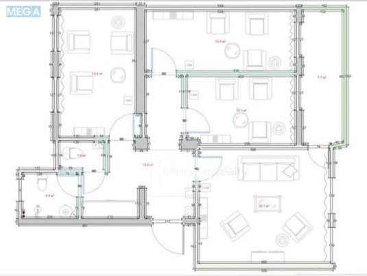Продаж 3 кімнатної квартири (78,1/47/12), 2 пов. 4 пов. будинку, <a class="location-link" href="/kiev/" title="Недвижимость Київ">Київ</a>, <a class="location-link" href="/kiev/pecherskij/" title="Недвижимость Печерський район">Печерський р-н</a>, Академіка Богомольця вул., 7/14 (изображение 9)