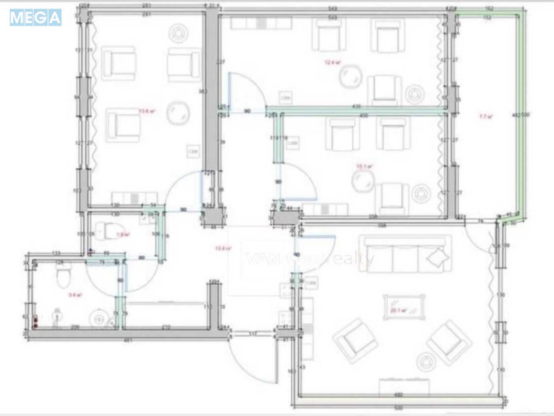 Продаж 3 кімнатної квартири (78,1/47/12), 2 пов. 4 пов. будинку, <a class="location-link" href="/kiev/" title="Недвижимость Київ">Київ</a>, <a class="location-link" href="/kiev/pecherskij/" title="Недвижимость Печерський район">Печерський р-н</a>, Академіка Богомольця вул., 7/14 (изображение 9)