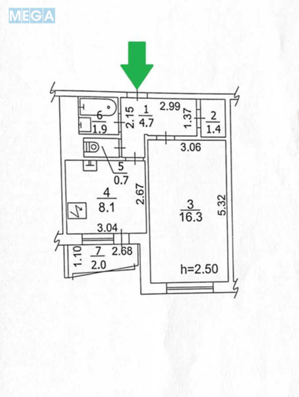 Продаж 1 кімнатної квартири (34/16/8), 2 пов. 16 пов. будинку, <a class="location-link" href="/kiev/" title="Недвижимость Київ">Київ</a>, <a class="location-link" href="/kiev/goloseevskij/" title="Недвижимость Голосіївський район">Голосіївський р-н</a>, Голосіївська вул., 6 (изображение 13)
