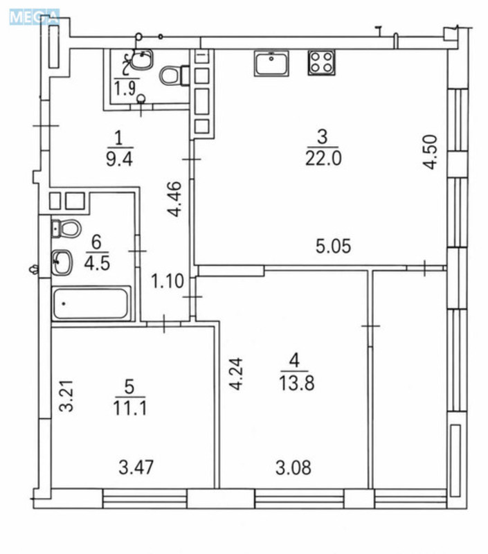Продаж 2 кімнатної квартири (69,1/?/25), 20 пов. 26 пов. будинку, <a class="location-link" href="/kiev/" title="Недвижимость Київ">Київ</a>, <a class="location-link" href="/kiev/podolskij/" title="Недвижимость Подільський район">Подільський р-н</a>, Всеволода Змієнка вул., 19 (изображение 2)