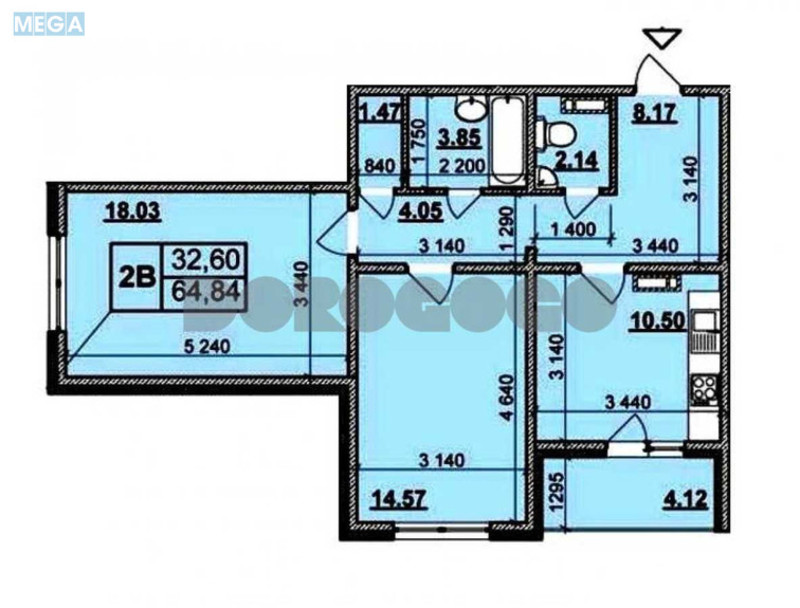 Продаж 2 кімнатної квартири (65/32/10), 23 пов. 25 пов. будинку, <a class="location-link" href="/kiev/" title="Недвижимость Київ">Київ</a>, <a class="location-link" href="/kiev/darnickij/" title="Недвижимость Дарницький район">Дарницький р-н</a>, Софьи Русовой ул., 3А (изображение 3)