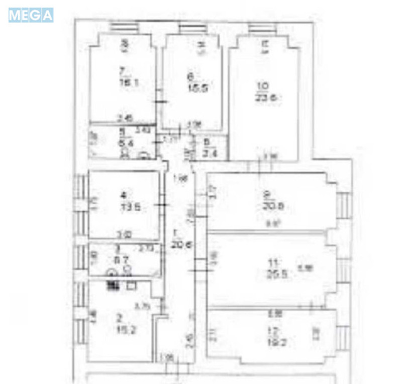 Продаж 8 кімнатної квартири (186/130/16), 7 пов. 7 пов. будинку, <a class="location-link" href="/kiev/" title="Недвижимость Київ">Київ</a>, <a class="location-link" href="/kiev/shevchenkovskij/" title="Недвижимость Шевченківський район">Шевченківський р-н</a>, Пушкинская ул., 20а (изображение 16)
