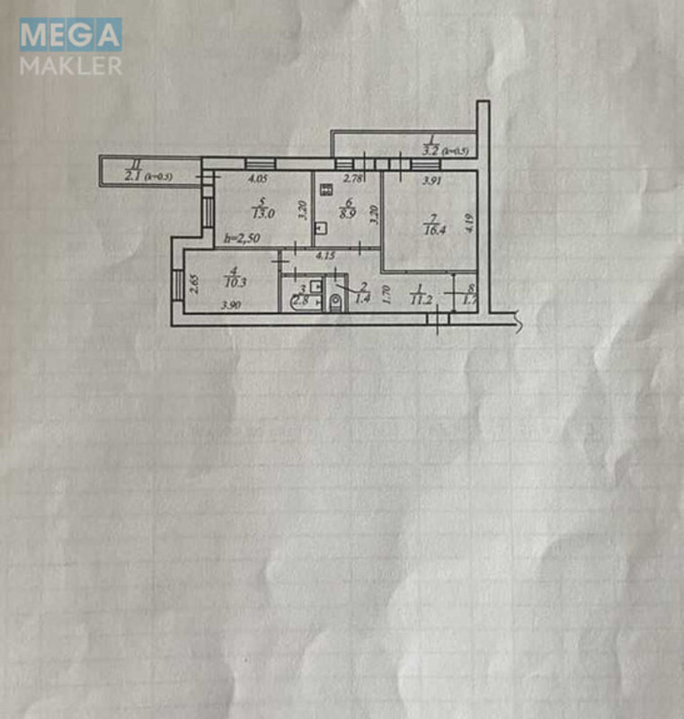 Оренда 3 кімнатної квартири, <a class="location-link" href="/dnepropetrovsk/" title="Недвижимость Дніпра">Дніпро</a>, Сокол 2 (изображение 9)
