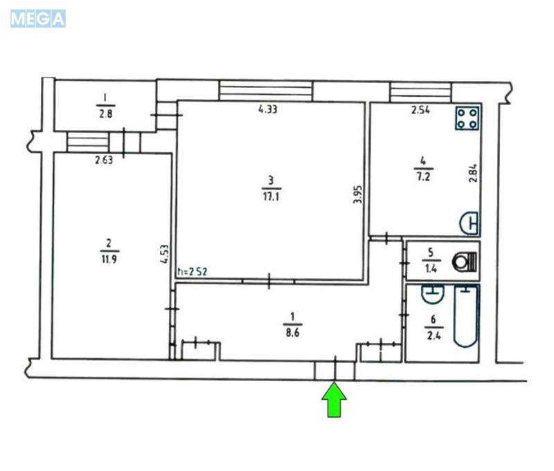 Продаж 2 кімнатної квартири (52/29/7,2), 5 пов. 9 пов. будинку, <a class="location-link" href="/kiev/" title="Недвижимость Київ">Київ</a>, <a class="location-link" href="/kiev/svyatoshinskij/" title="Недвижимость Святошинський район">Святошинський р-н</a>, Генерала Вітрука вул., 7а (изображение 2)